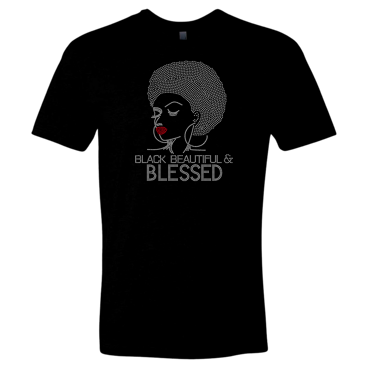 Black Beautiful & Blessed Rhinestone Templates Digital Download