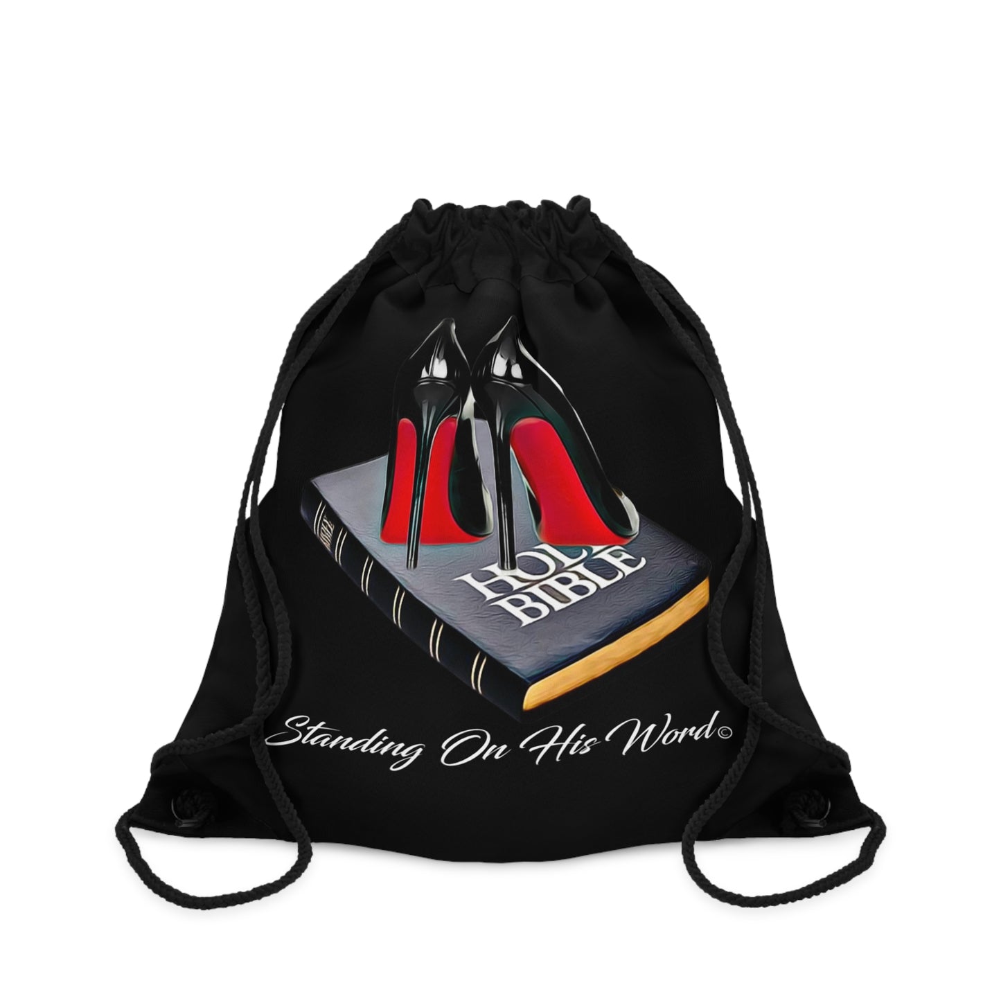 Standing On His Word Drawstring Bag