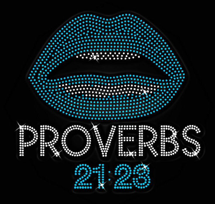 Proverbs 21:23 Rhinestone Templates Digital Download