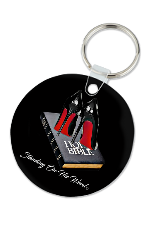 Standing on his word key chain