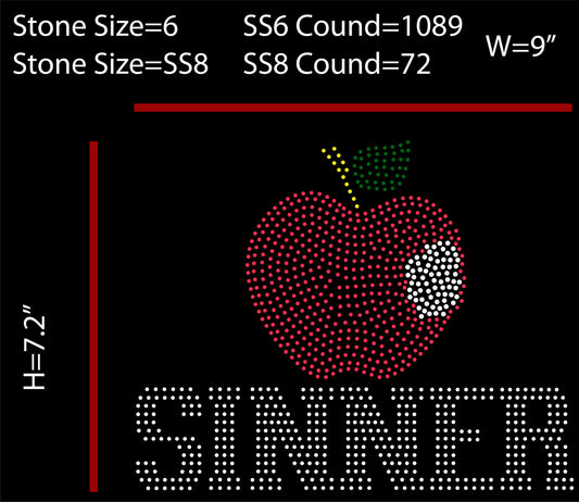 Sinner Rhinestone Templates Digital Download