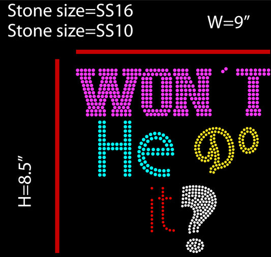 Won’t He Do It! Rhinestone Templates Digital Download