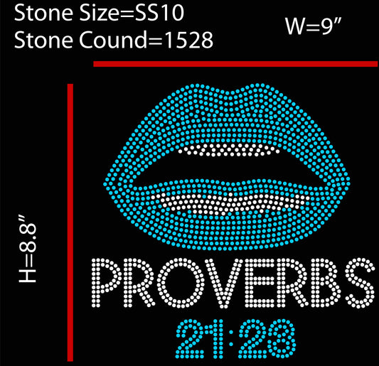 Proverbs 21:23 Rhinestone Templates Digital Download