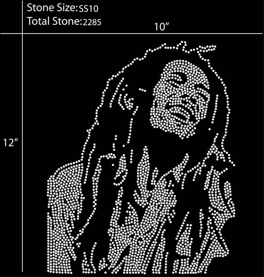 Bob Marley Rhinestone Svg Template